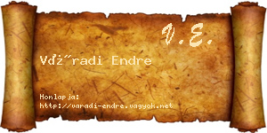 Váradi Endre névjegykártya