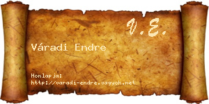 Váradi Endre névjegykártya